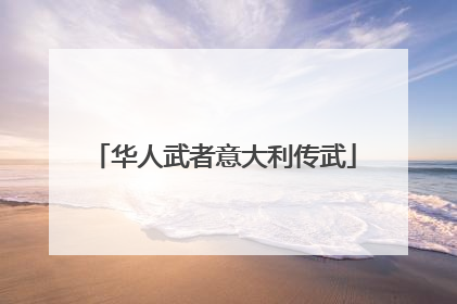 华人武者意大利传武