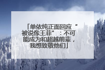 单依纯正面回应“被说像王菲”：不可能成为和超越前辈，我想致敬他们