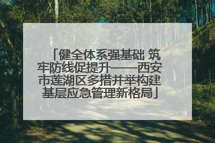 健全体系强基础 筑牢防线促提升——西安市莲湖区多措并举构建基层应急管理新格局