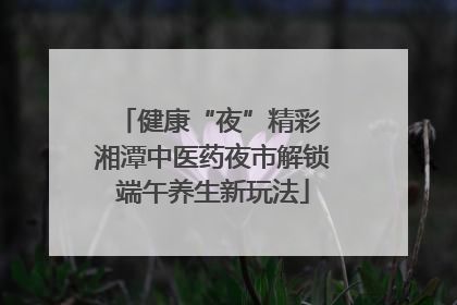 健康“夜”精彩 湘潭中医药夜市解锁端午养生新玩法