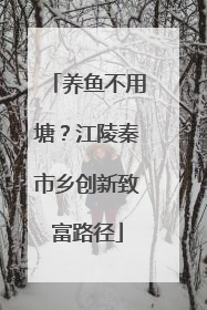 养鱼不用塘？江陵秦市乡创新致富路径