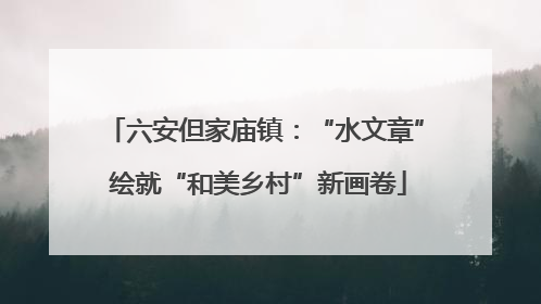 六安但家庙镇：“水文章” 绘就“和美乡村”新画卷