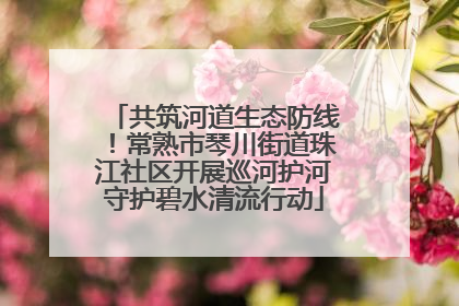共筑河道生态防线！常熟市琴川街道珠江社区开展巡河护河守护碧水清流行动