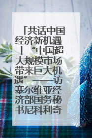 共话中国经济新机遇丨“中国超大规模市场带来巨大机遇”——访塞尔维亚经济部国务秘书尼科利奇