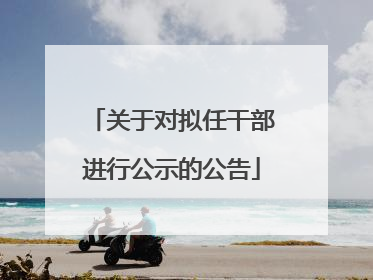关于对拟任干部进行公示的公告