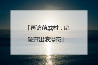 再访前戚村：庭院开出浪漫花