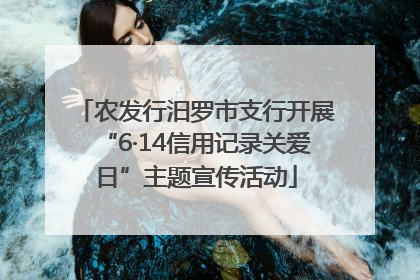 农发行汨罗市支行开展“6·14信用记录关爱日”主题宣传活动