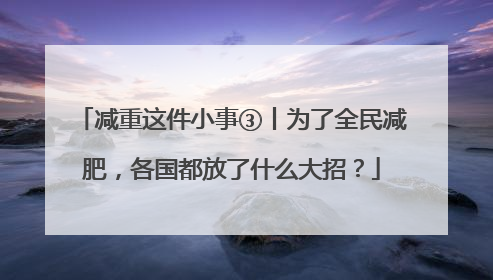 减重这件小事③丨为了全民减肥，各国都放了什么大招？