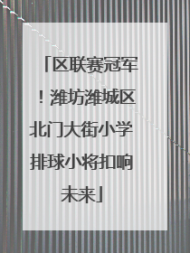 区联赛冠军！潍坊潍城区北门大街小学排球小将扣响未来