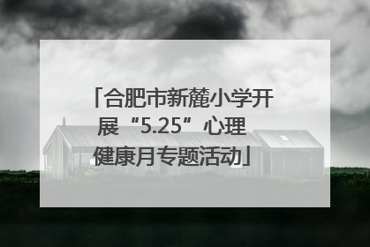 合肥市新麓小学开展“5.25”心理健康月专题活动