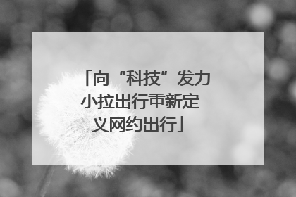 向“科技”发力 小拉出行重新定义网约出行