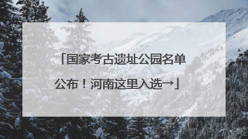 国家考古遗址公园名单公布！河南这里入选→