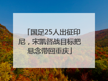 国足25人出征印尼，宋凯督战目标把悬念带回重庆