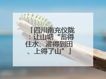四川南充仪陇：让山塘“蓄得住水、灌得到田、上得了山”