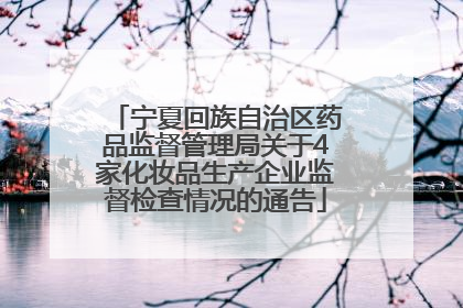 宁夏回族自治区药品监督管理局关于4家化妆品生产企业监督检查情况的通告