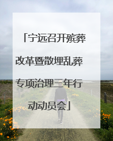 宁远召开殡葬改革暨散埋乱葬专项治理三年行动动员会