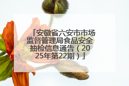 安徽省六安市市场监督管理局食品安全抽检信息通告（2025年第22期）