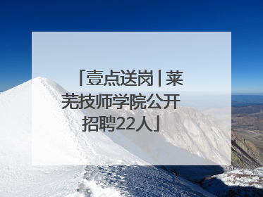 壹点送岗│莱芜技师学院公开招聘22人