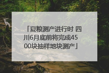 夏粮测产进行时 四川6月底前将完成4500块抽样地块测产