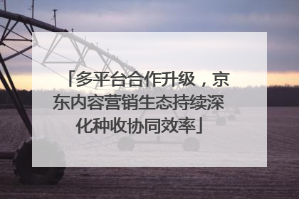 多平台合作升级，京东内容营销生态持续深化种收协同效率