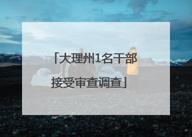 大理州1名干部接受审查调查