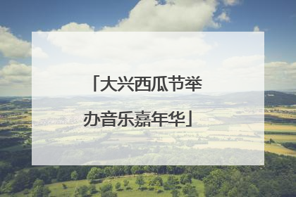 大兴西瓜节举办音乐嘉年华