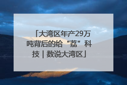 大湾区年产29万吨背后的给“荔”科技｜数说大湾区