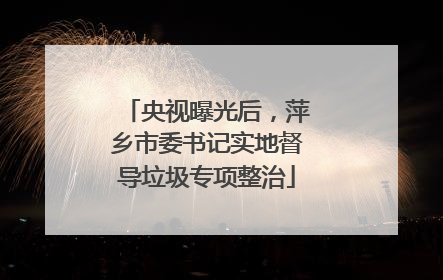央视曝光后，萍乡市委书记实地督导垃圾专项整治
