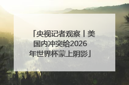 央视记者观察丨美国内冲突给2026年世界杯蒙上阴影