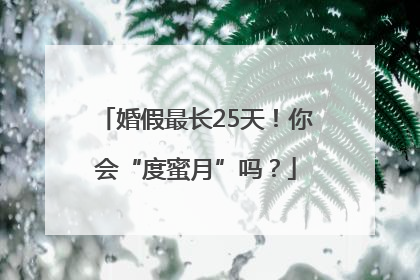 婚假最长25天！你会“度蜜月”吗？