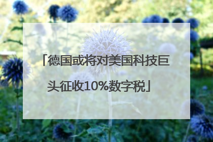 德国或将对美国科技巨头征收10%数字税