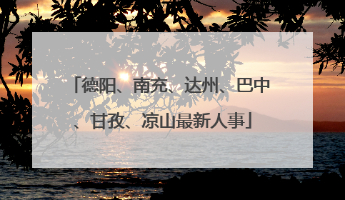 德阳、南充、达州、巴中、甘孜、凉山最新人事