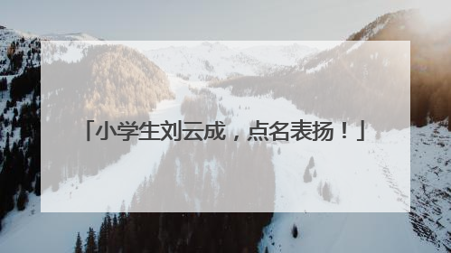 小学生刘云成，点名表扬！