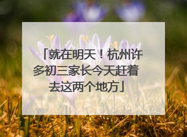 就在明天！杭州许多初三家长今天赶着去这两个地方