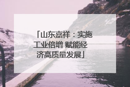 山东嘉祥：实施工业倍增 赋能经济高质量发展
