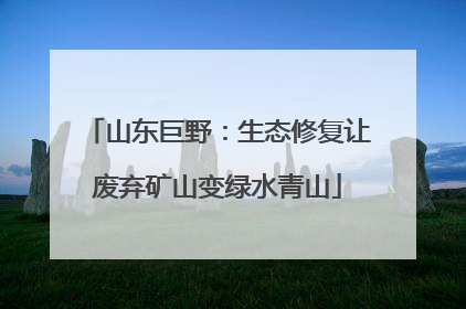 山东巨野：生态修复让废弃矿山变绿水青山