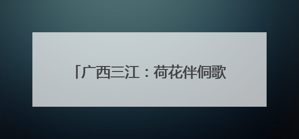 广西三江：荷花伴侗歌 农文旅融合引客来