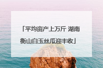 平均亩产上万斤 湖南衡山白玉丝瓜迎丰收