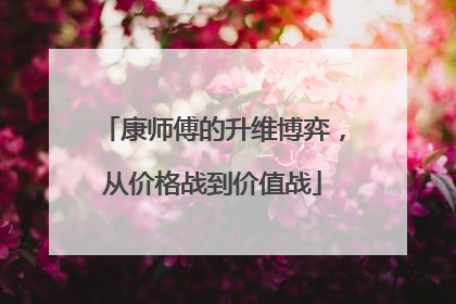 康师傅的升维博弈，从价格战到价值战