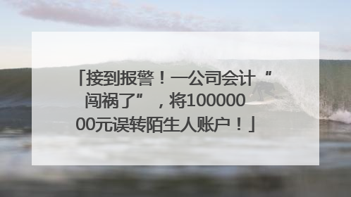 接到报警！一公司会计“闯祸了”，将10000000元误转陌生人账户！