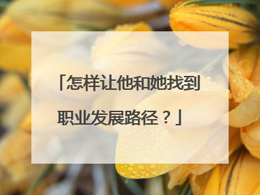 怎样让他和她找到职业发展路径？