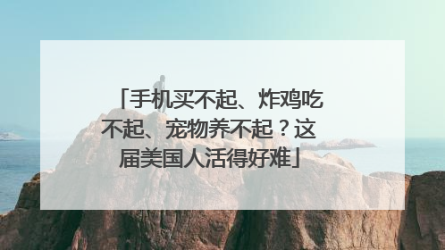 手机买不起、炸鸡吃不起、宠物养不起？这届美国人活得好难