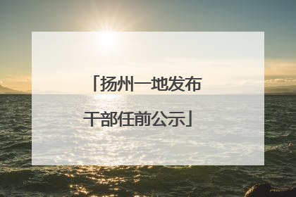 扬州一地发布干部任前公示
