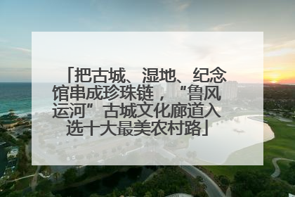 把古城、湿地、纪念馆串成珍珠链，“鲁风运河”古城文化廊道入选十大最美农村路