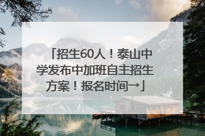 招生60人！泰山中学发布中加班自主招生方案！报名时间→