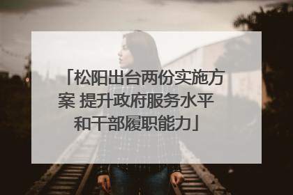 松阳出台两份实施方案 提升政府服务水平和干部履职能力
