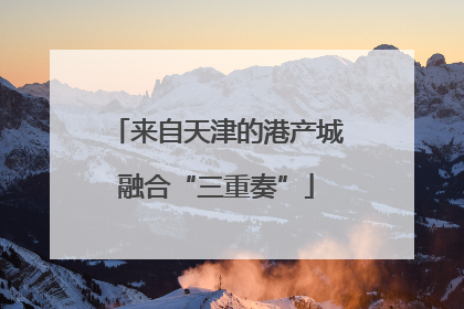 来自天津的港产城融合“三重奏”