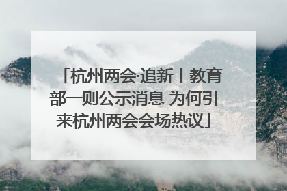 杭州两会·追新丨教育部一则公示消息 为何引来杭州两会会场热议