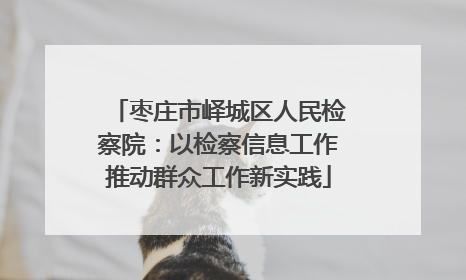 枣庄市峄城区人民检察院：以检察信息工作推动群众工作新实践