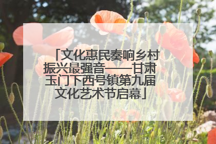 文化惠民奏响乡村振兴最强音——甘肃玉门下西号镇第九届文化艺术节启幕